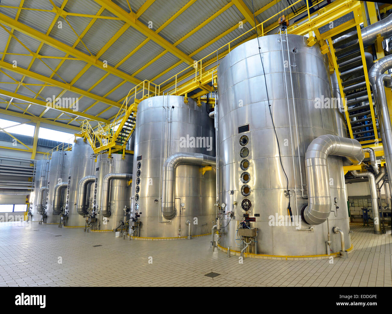 Vacuum pans in a sugar mill Stock Photo - Alamy