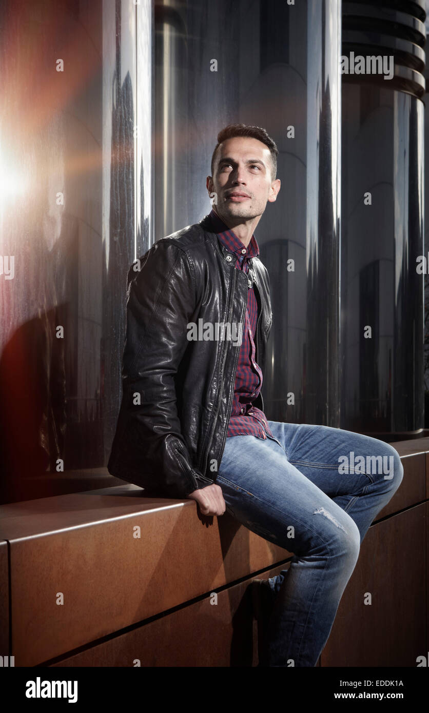 Men wearing leather hi-res stock photography and images - Alamy