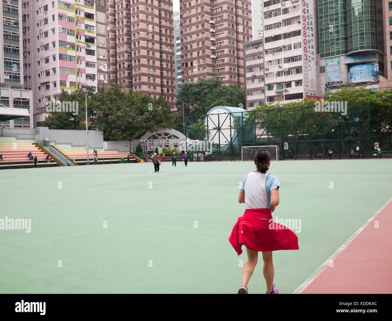 Hong Kong - Southorn Park in Wan Chai Playground stadium Stock Photo