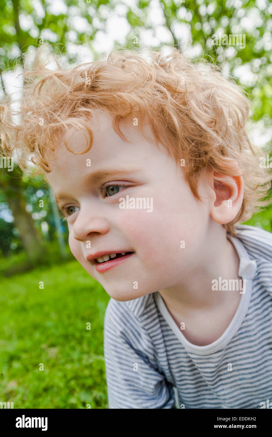 Portrait of smiling little boy Stock Photo