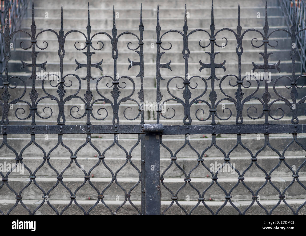 Old iron railing Saint Cross Church Wroclaw Stock Photo - Alamy