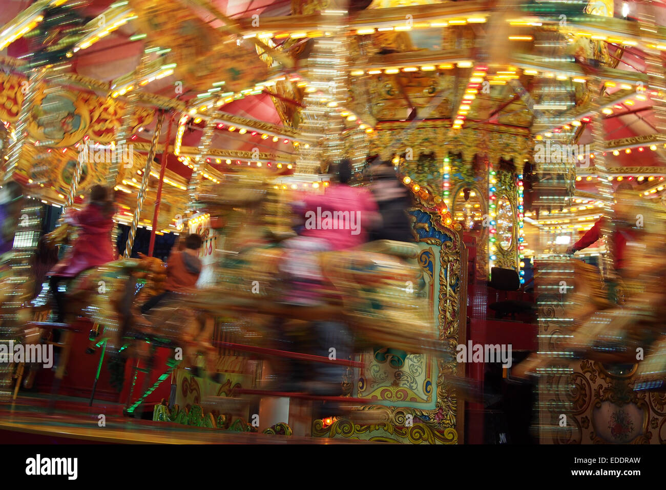 Christmas Funfair at Leicester Square in London Stock Photo