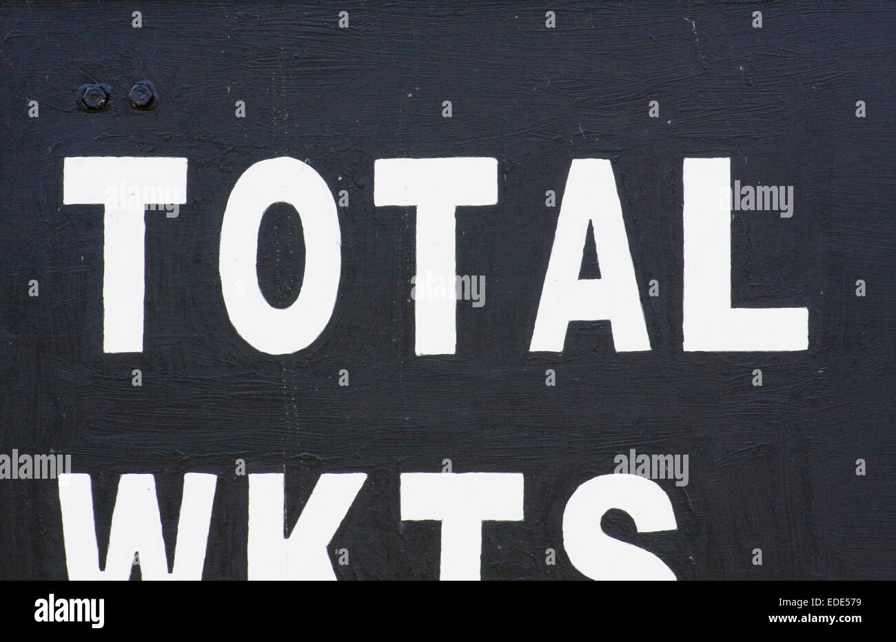 TOTAL on a cricket scoreboard Stock Photo