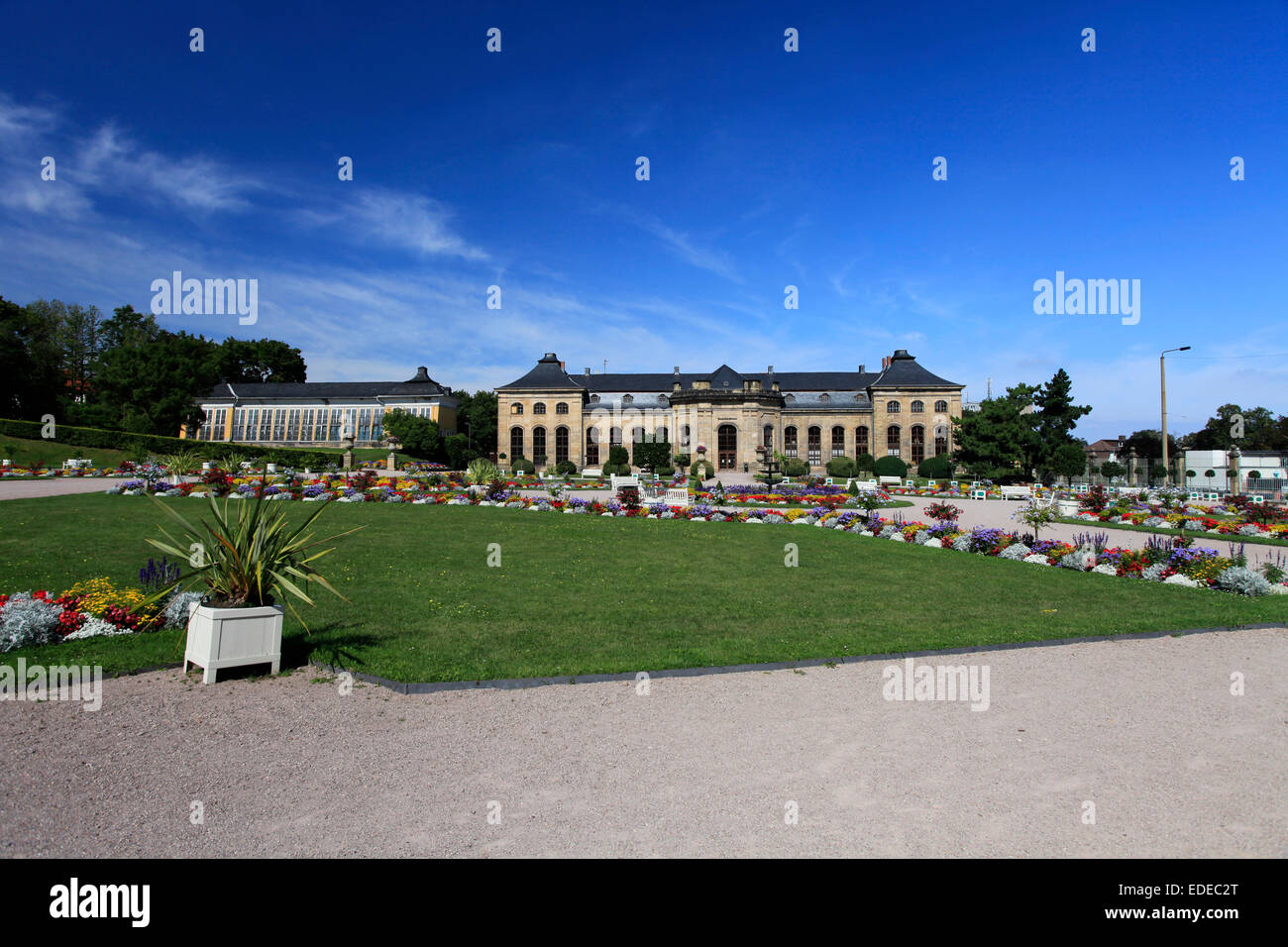 The orangery in Gotha is the park of the castle Friedenstein in Gotha, Germany. It is a gardens in the style of the late baroque. Photo: Klaus Nowottnick Date: September 03, 2012 Stock Photo