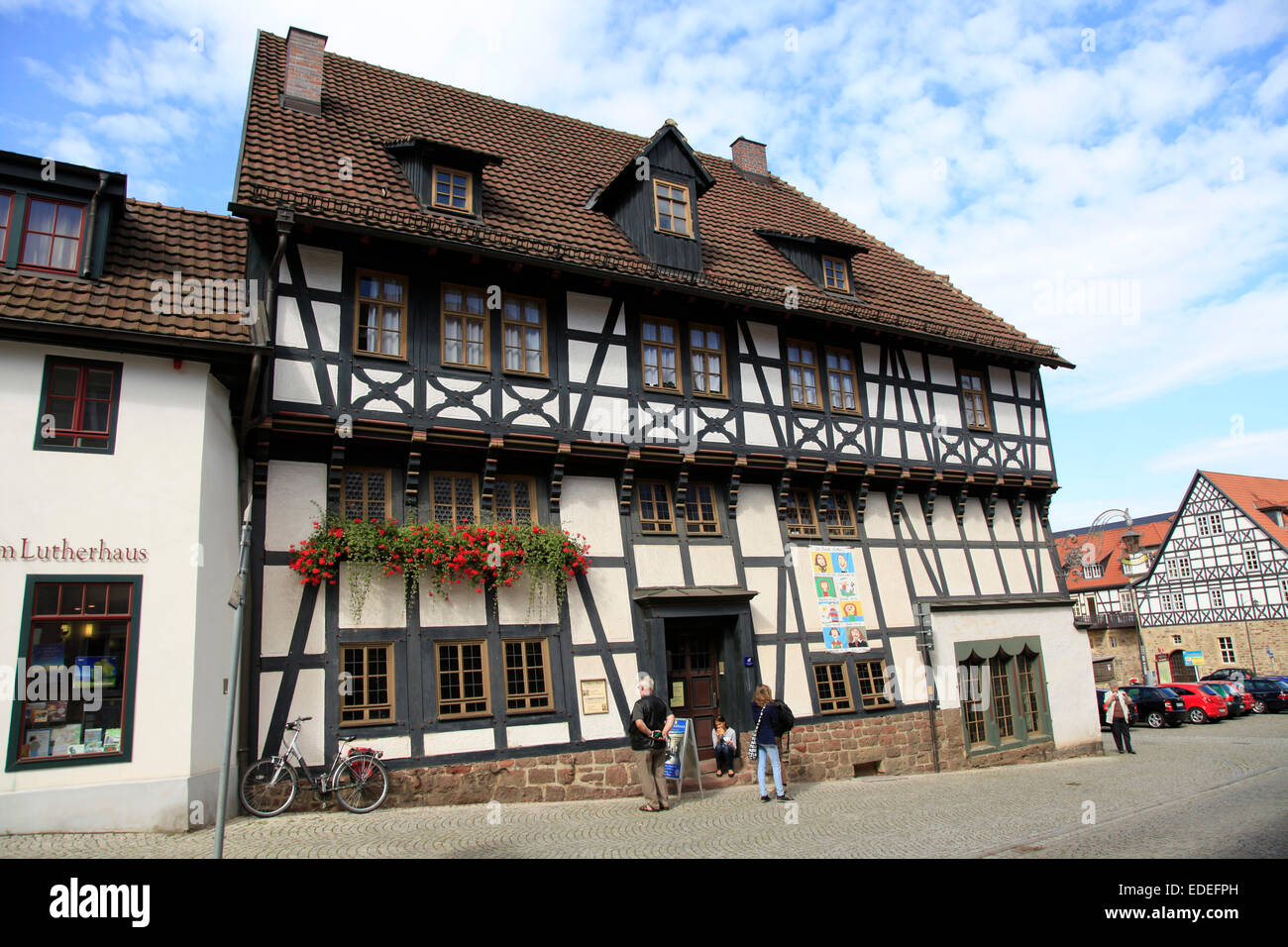 In this timbered house in Eisenach Martin Luther is said to have spent a significant part of his school years 1498-1501 with the family Cotta. Photo: Klaus Nowottnick Date: September 7, 2012 Stock Photo