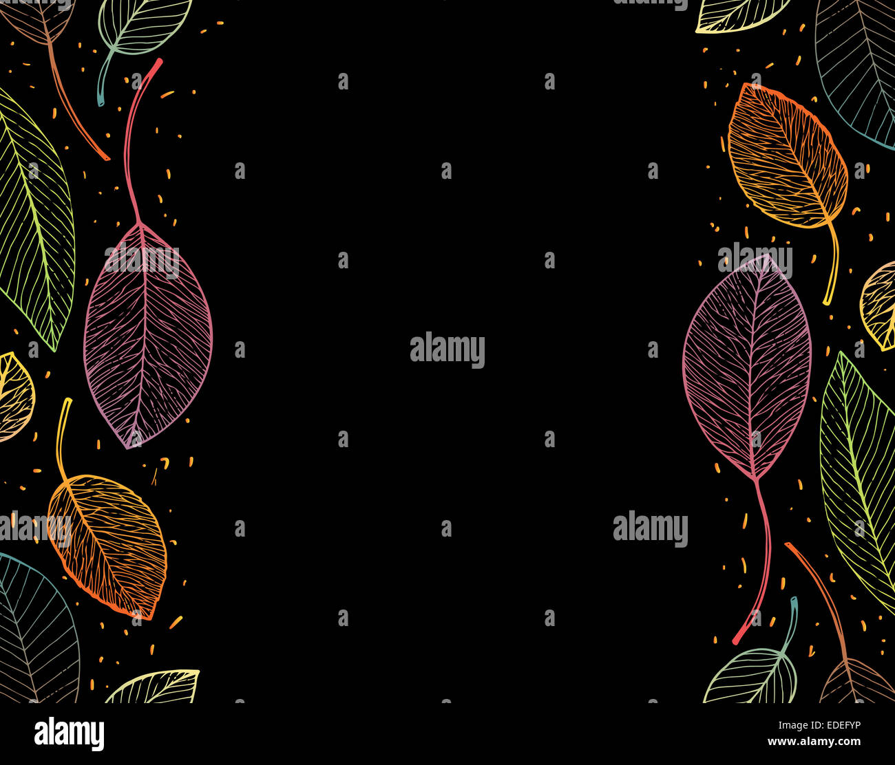 border frame of colorful autumn leaves Stock Photo - Alamy