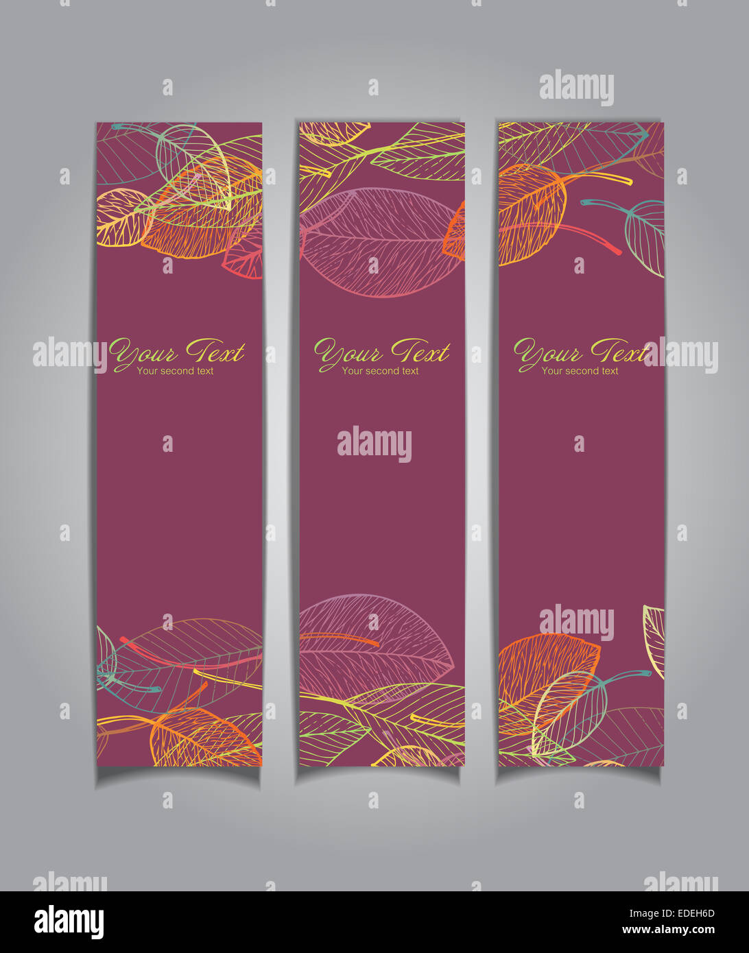 vector banners with autumn leaves Stock Photo - Alamy