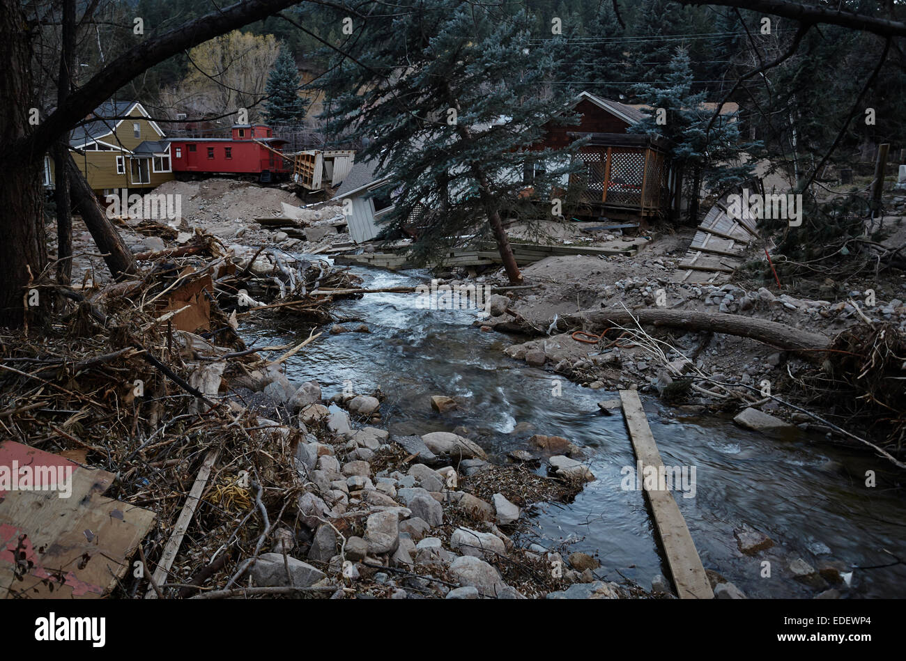 Jamestown Colorado after Flooding Stock Photo Alamy