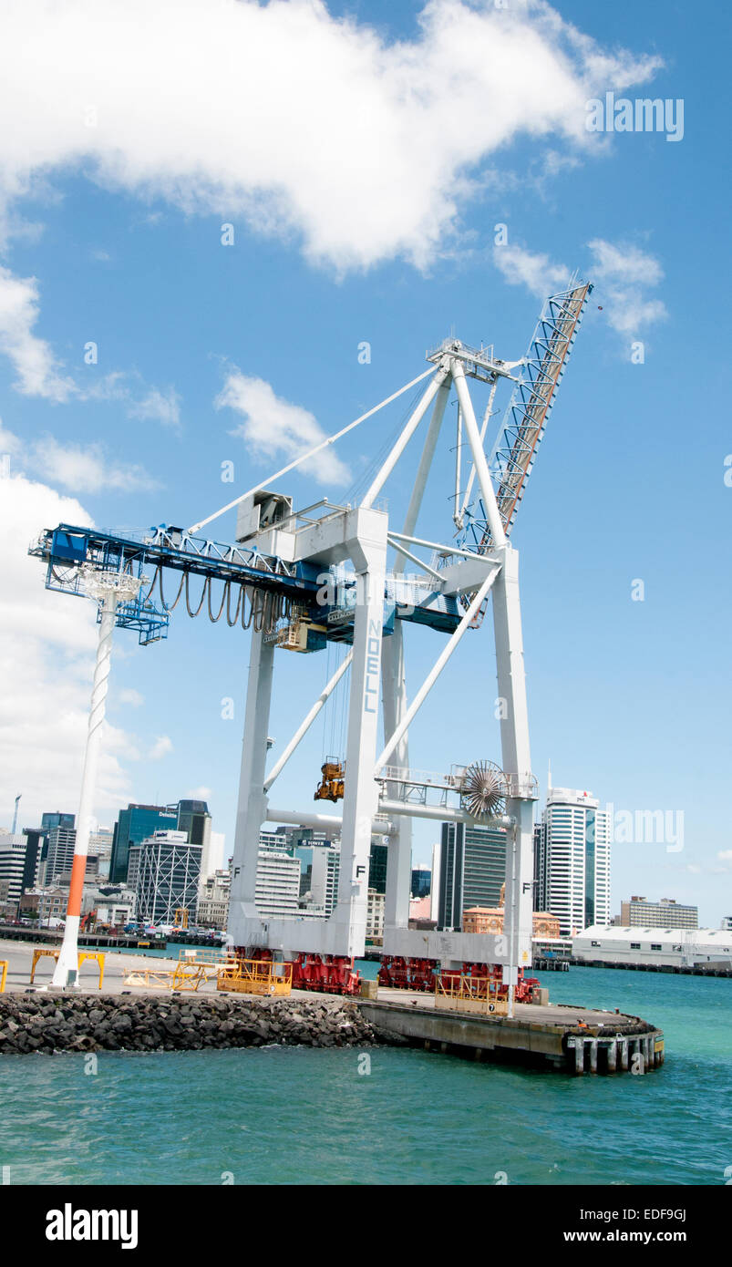 Cargo Cranes in Auckland Harbour, New Zealand Stock Photo Alamy