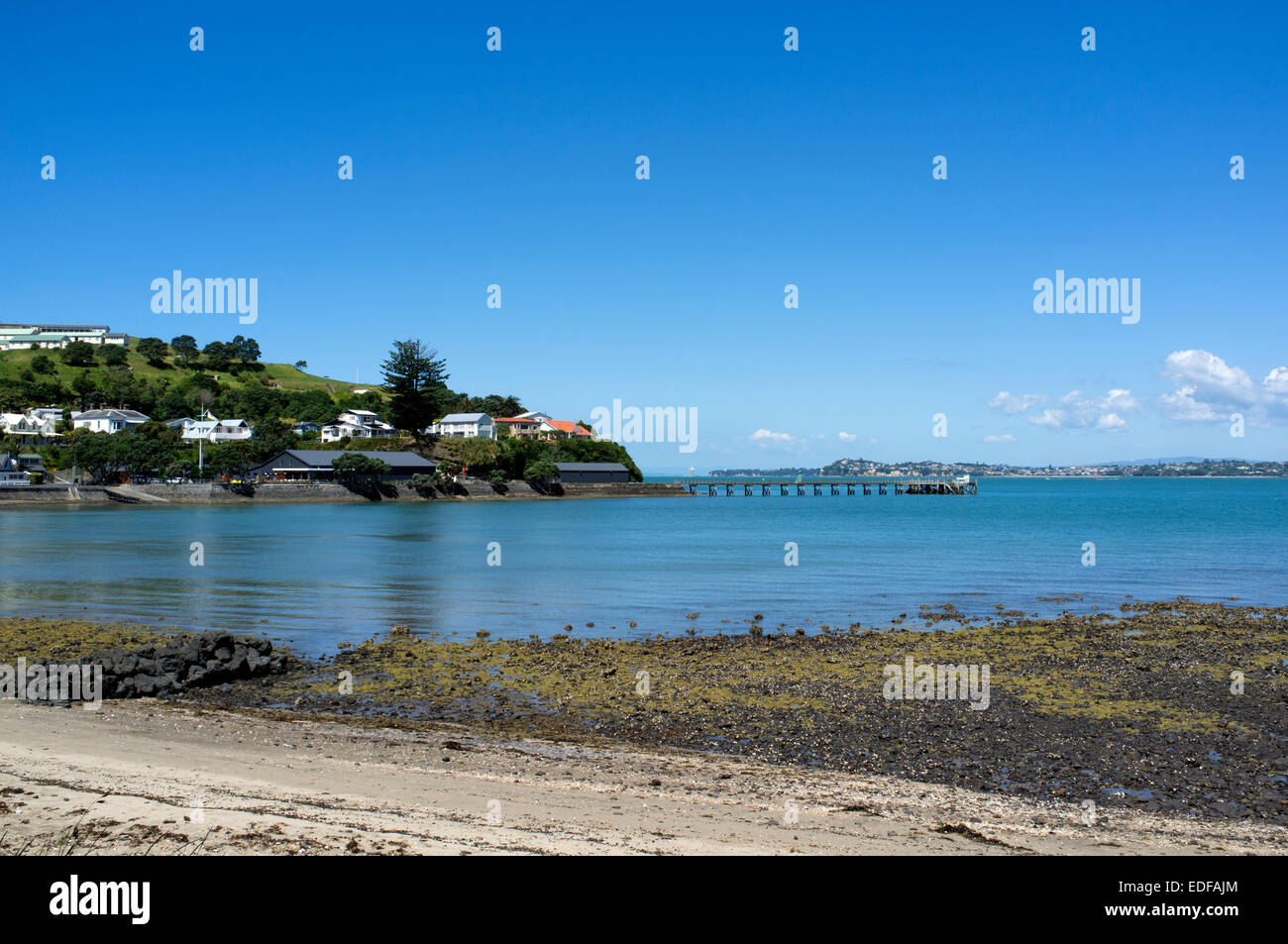View of Torpedo Bay in Devonport, Auckland, New Zealand Stock Photo