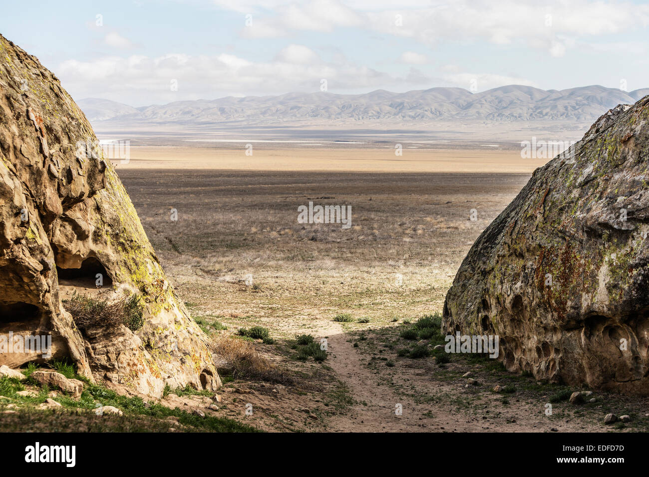 Looking out at the Carrizo Plain. Stock Photo