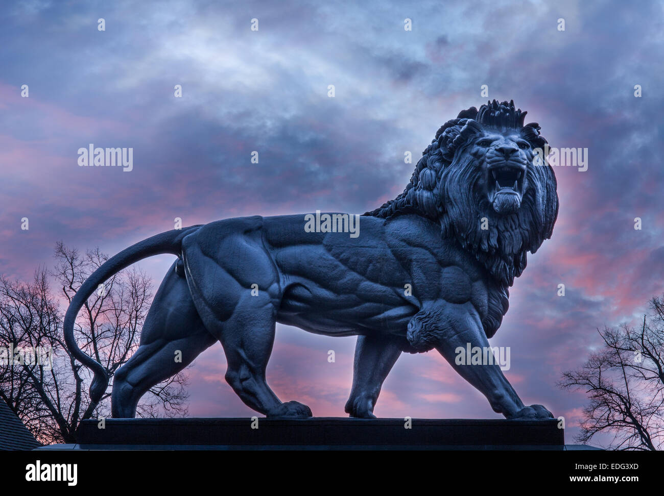 Maiwand Lion, also called as Forbury Lion is a war memorial in Reading, UK. Stock Photo