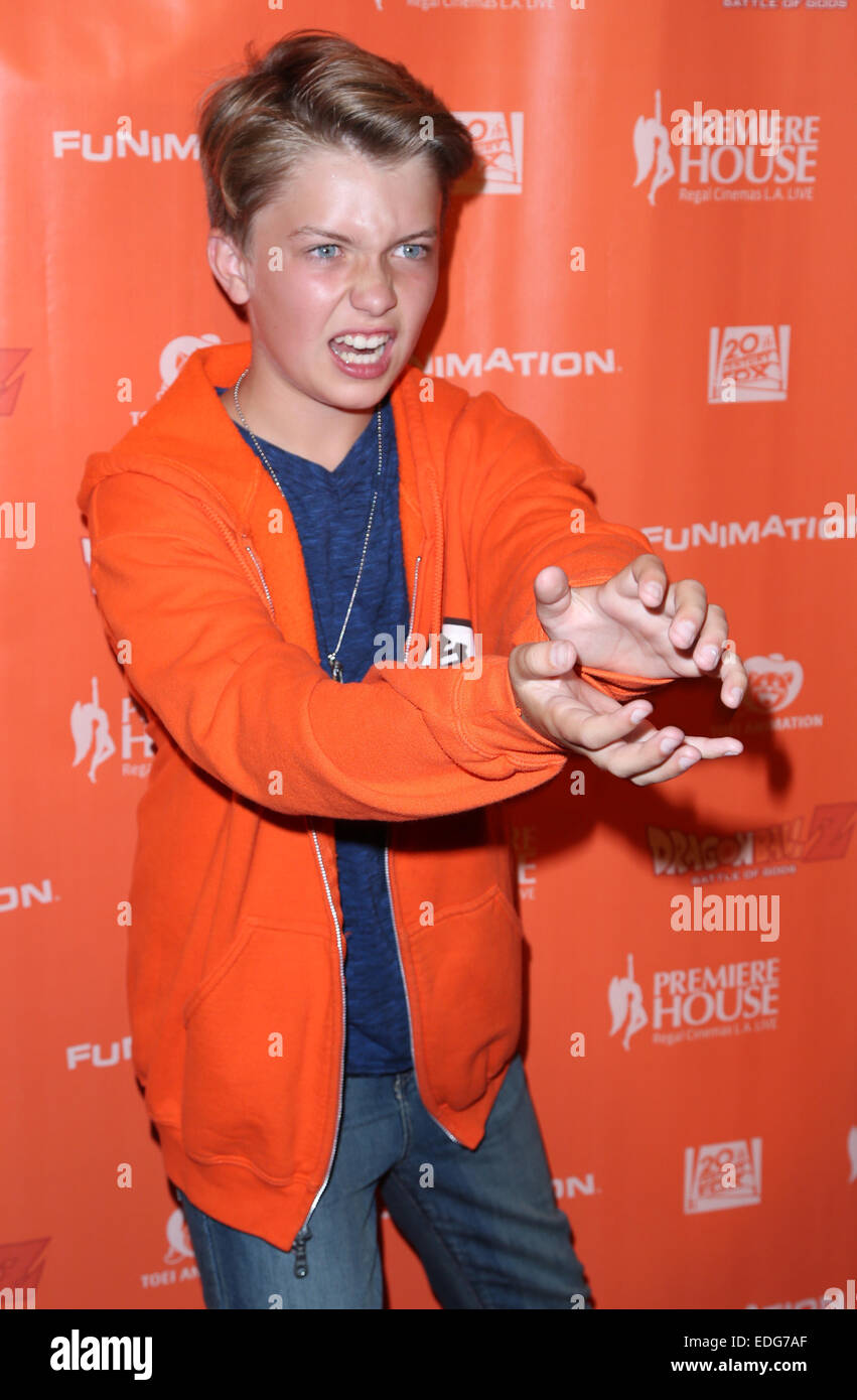 'Dragon Ball Z: Battle of Gods' Premiere at Regal Cinemas L.A. Live - Arrivals  Featuring: Jacob Hopkins Where: Los Angeles, California, United States When: 03 Jul 2014 Stock Photo