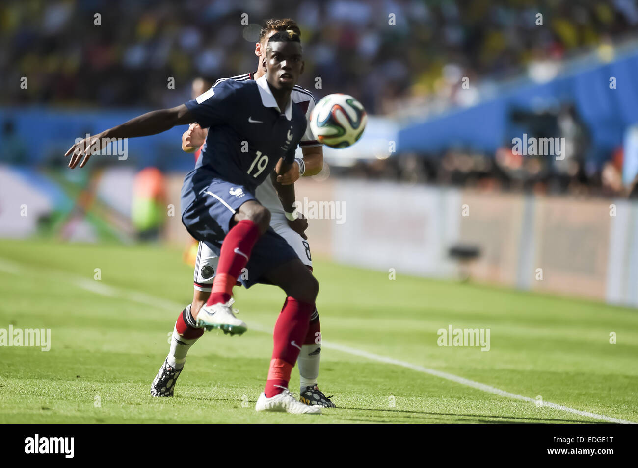 2014 FIFA World Cup - Quarter Finals, France (0) v (1) Germany, held at Estádio Jornalista Mário Filho (Estádio Maracanã)  Where: Rio de Janeiro, Brazil When: 04 Jul 2014 Stock Photo