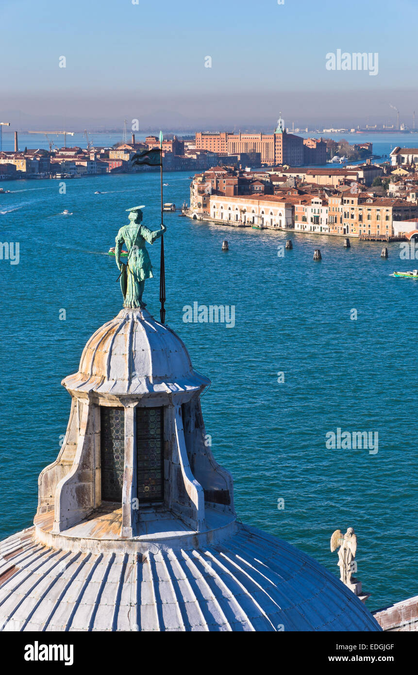Telephoto aerial view of Venice from San Giorgio Maggiore church Stock ...