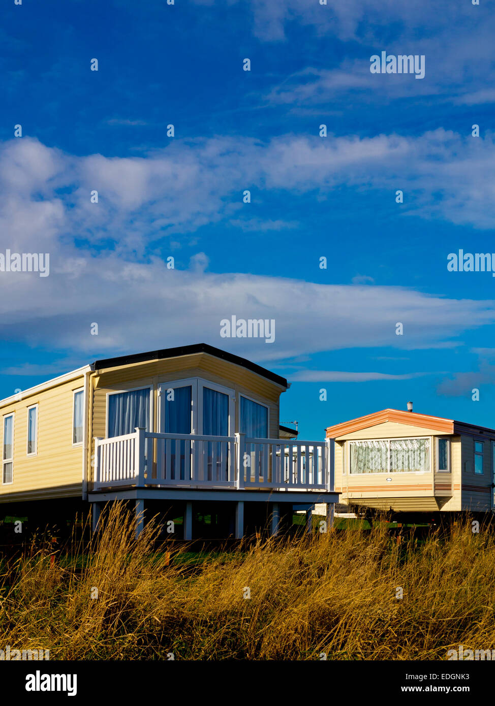 Static caravans on a holiday site at Berwick upon Tweed in