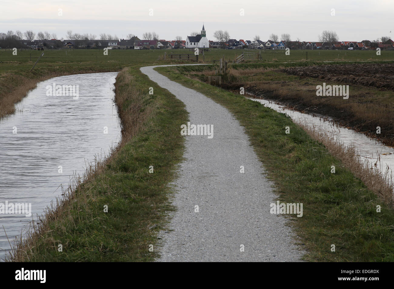 The most beautiful path on Texel: Skillepaadje in Oudeschild Stock Photo