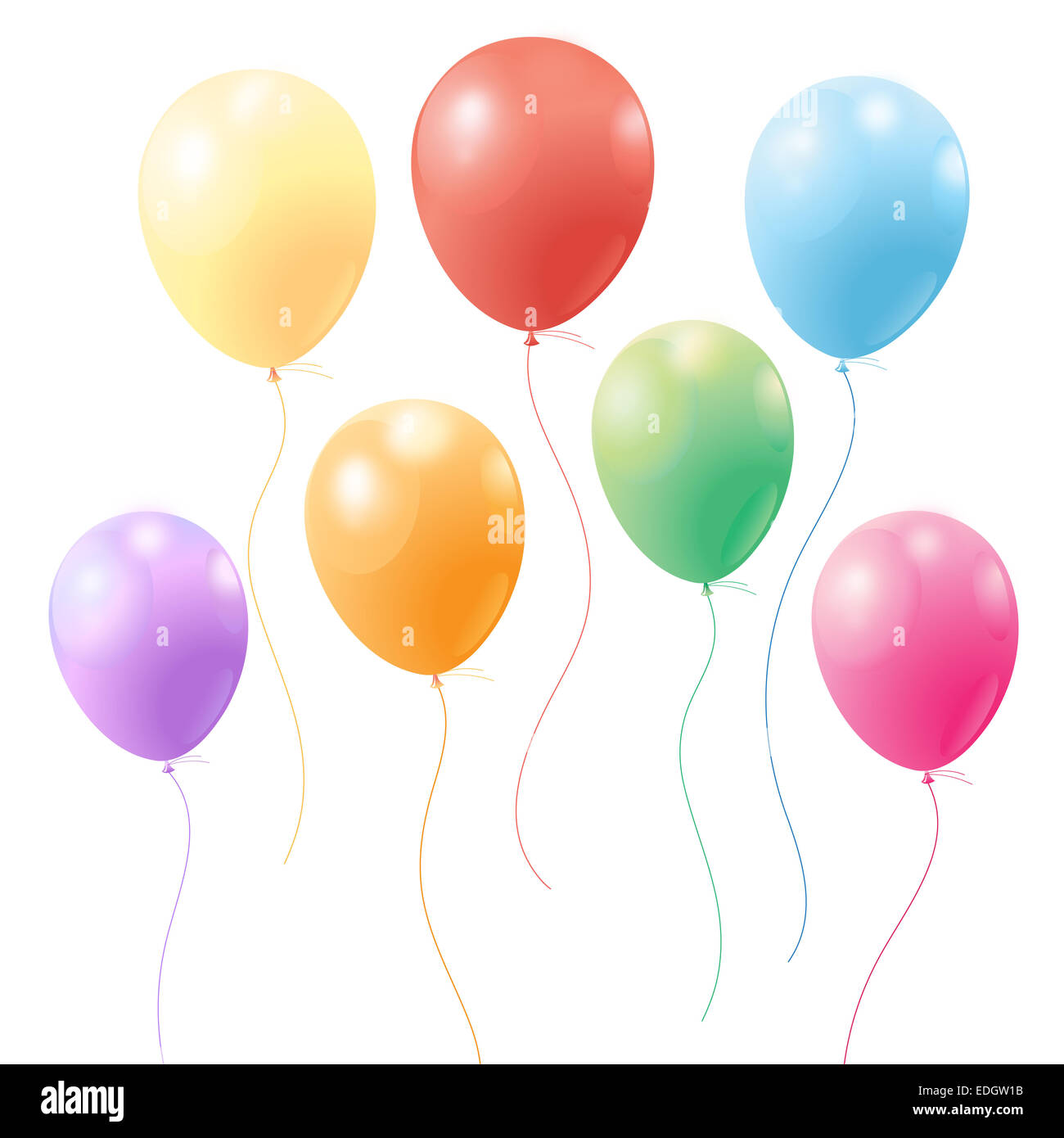 bright festive colorful balloons on white background Stock Photo - Alamy