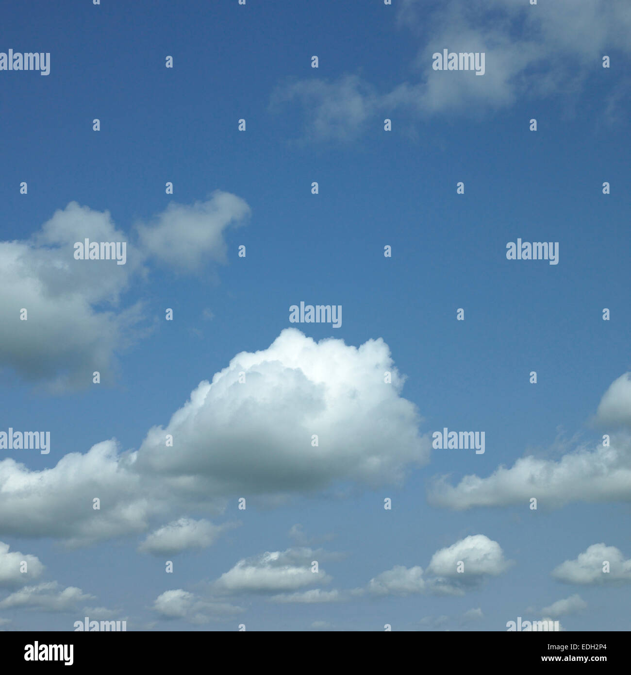 Perfect puffy white clouds in a blue sky Stock Photo - Alamy