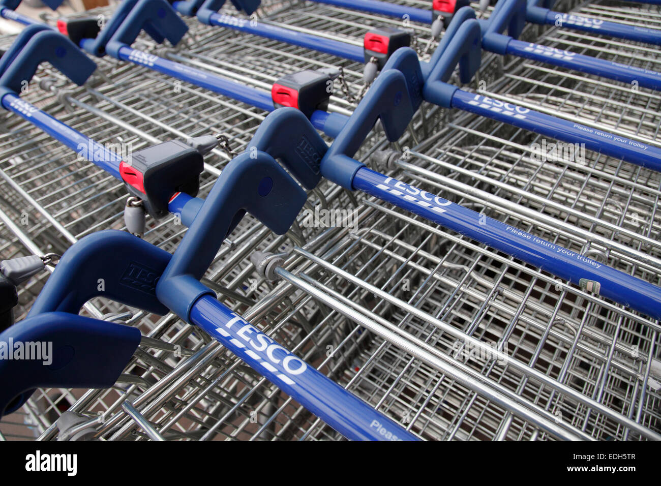 tesco shopping carts Stock Photo