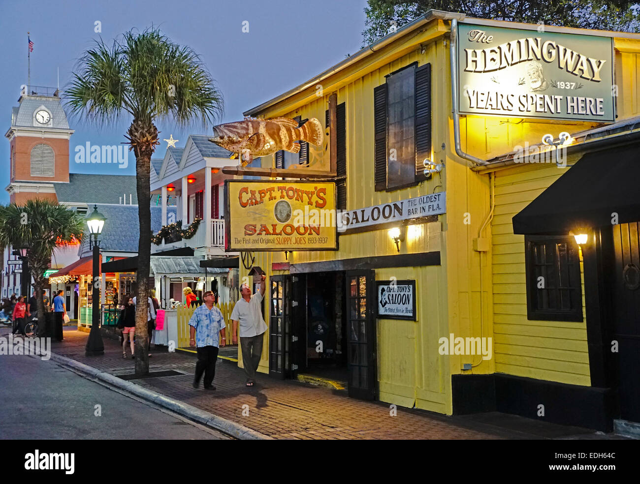 Ernest Hemingway's favorite bar, original Sloppy Joe's, in Key West, Florida. Stock Photo