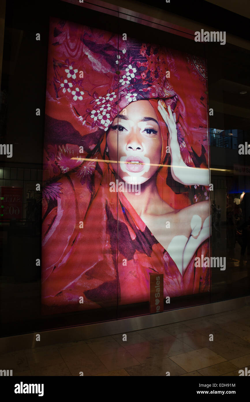 Las Vegas, Nevada, USA. 4 January 2015. Chantelle Brown-Young aka Winnie  Harlow modelling for Desigual. Store in Las Vegas Mall Stock Photo - Alamy