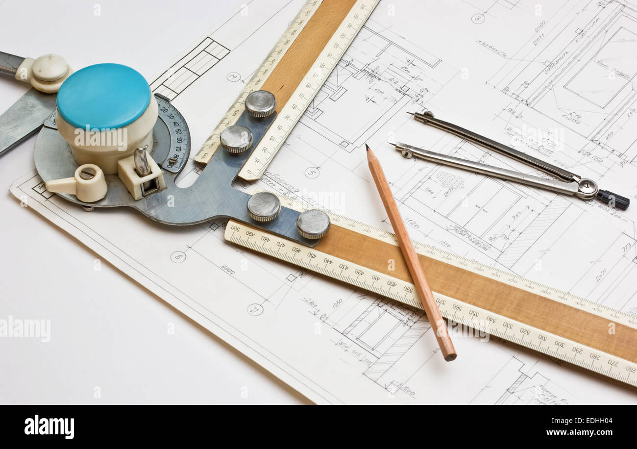Drafting Instruments Display Vintage drafting instruments hi-res stock photography and images - Alamy