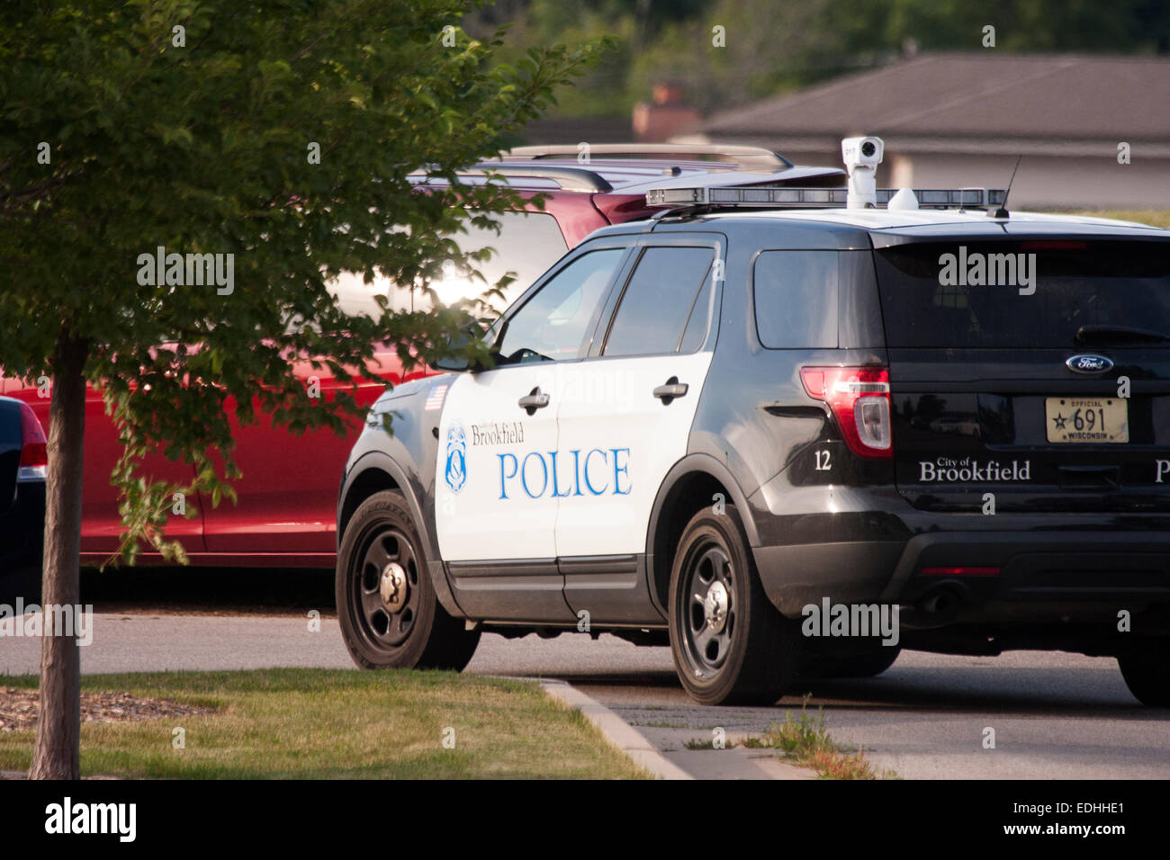 Brookfield Wisconsin Police Car with radar on the roof Stock Photo Alamy