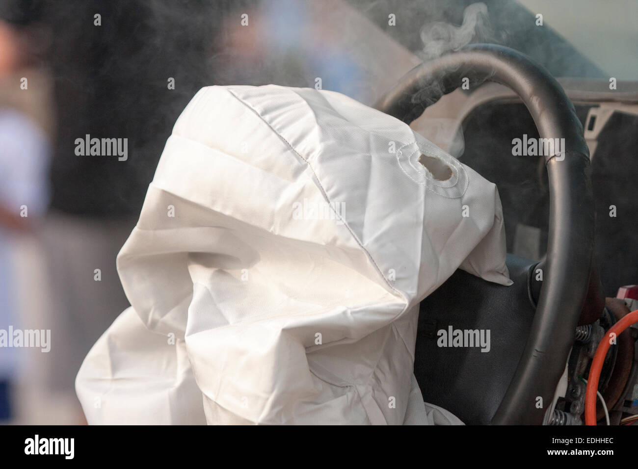 Exploded auto air bag Stock Photo Alamy