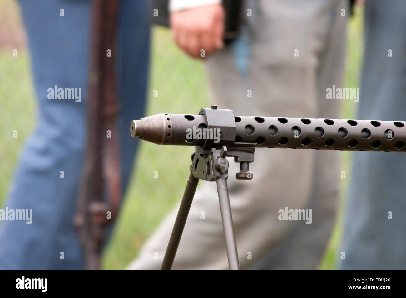 A machine gun at a reenactment timeline event Stock Photo Alamy
