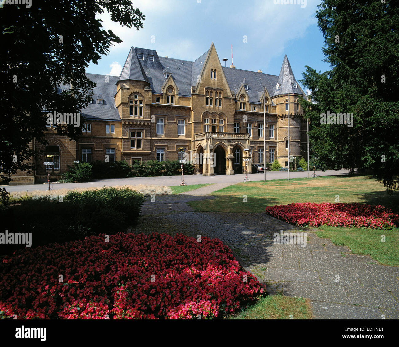 Schloss Halberg, SR, Saarlaendischer Rundfunk, Saarbruecken-Brebach-Fechingen, Saar, Saarland Stock Photo