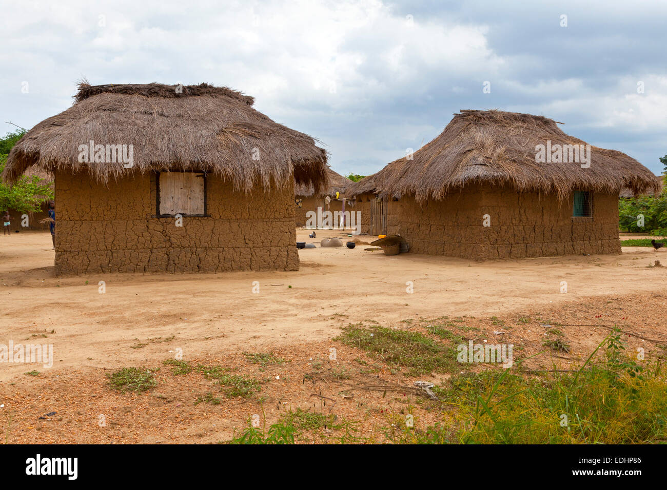 Thatched houses, Ada, Greater Accra, Ghana, Africa Stock Photo