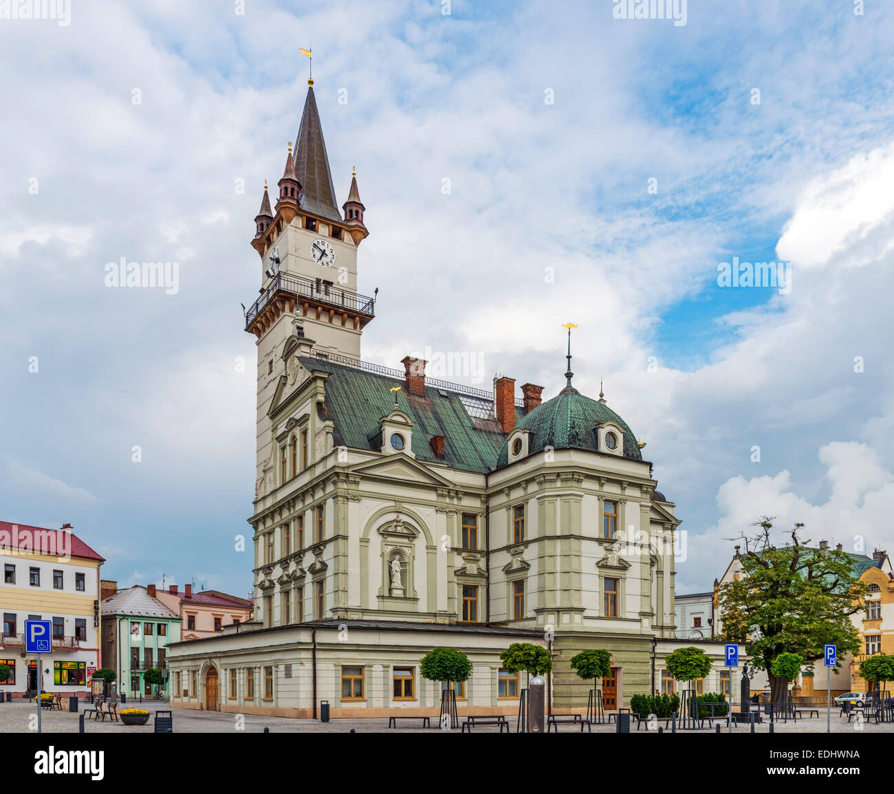 Town Hall, Uničov or Mährisch Neustadt, Czech Republic Stock Photo