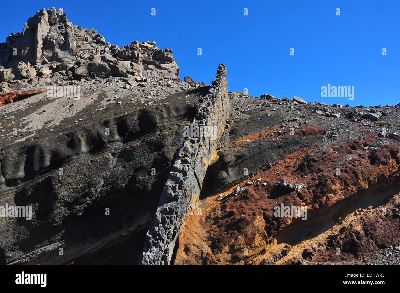 Layers of lava rock, Playa de Nogales, Puntallana, La Palma, Canary ...