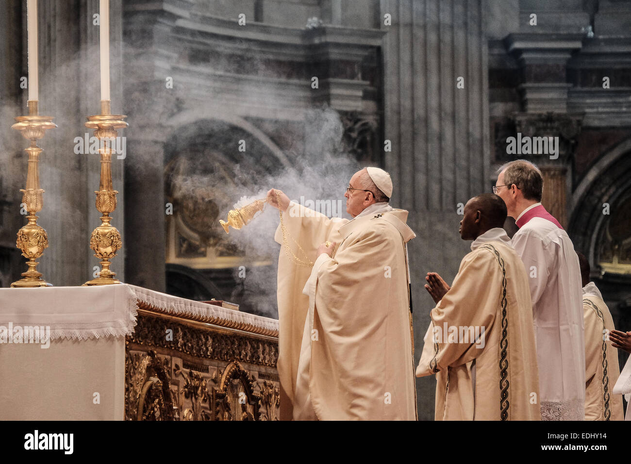 Holy Mass of the Epiphany - Pope Francis Stock Photo