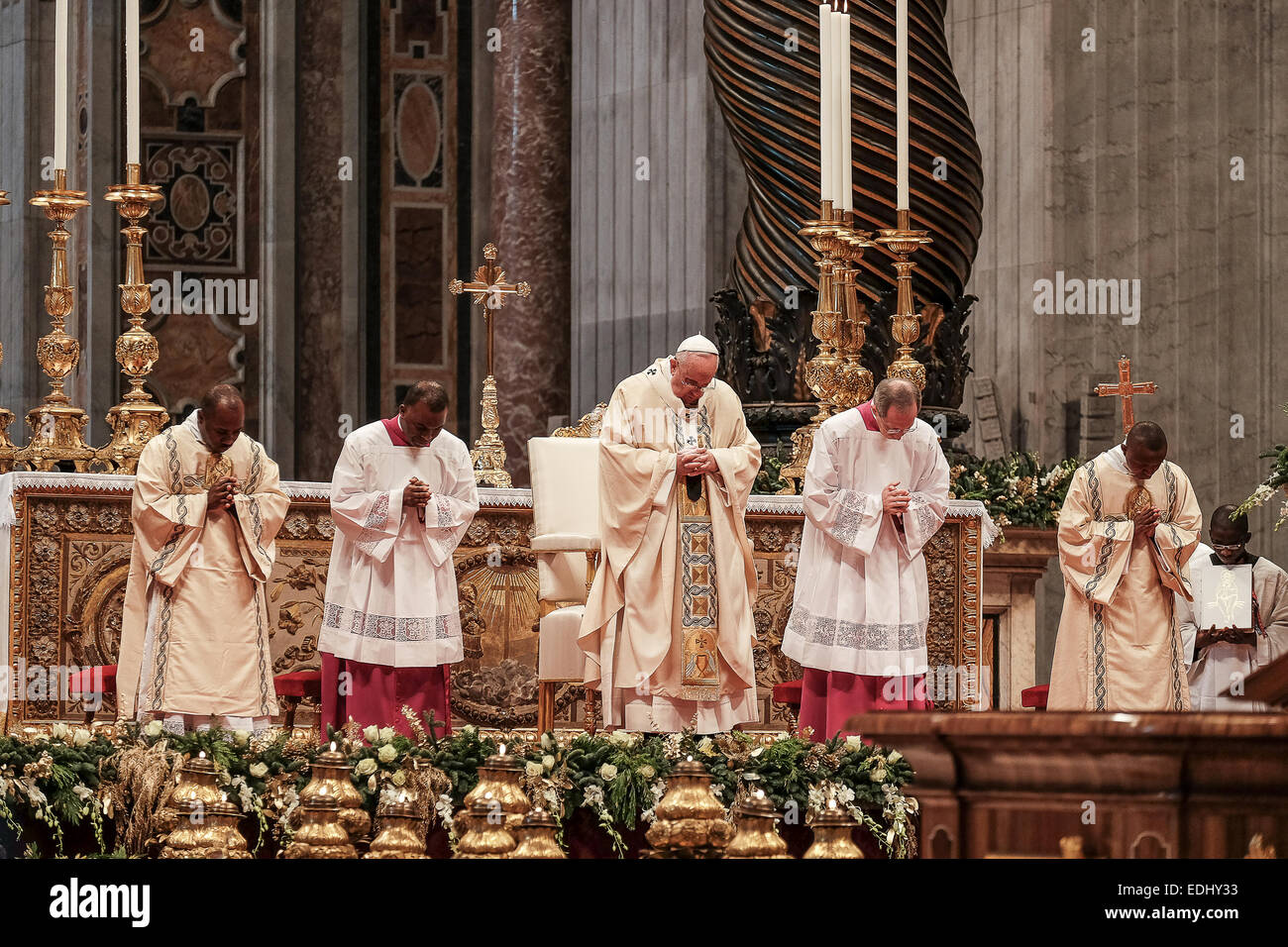 Holy Mass of the Epiphany - Pope Francis Stock Photo