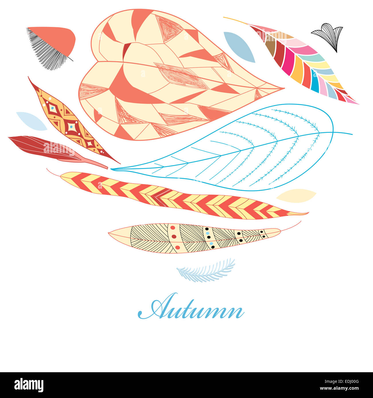 colorful autumn leaves on white background Stock Photo - Alamy