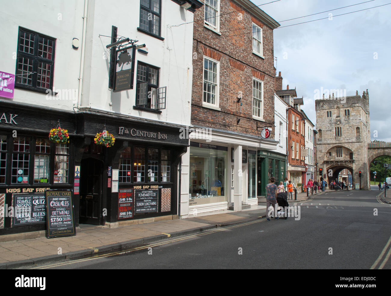 York Goodramgate and Monk Bar Stock Photo Alamy