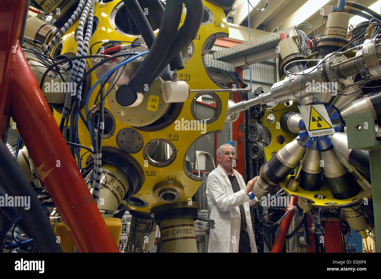 INFN (National Institute for Nuclear Physics), laboratories of Legnaro (Padova); ionian electrostatic accelerator TANDEM XTU Stock Photo