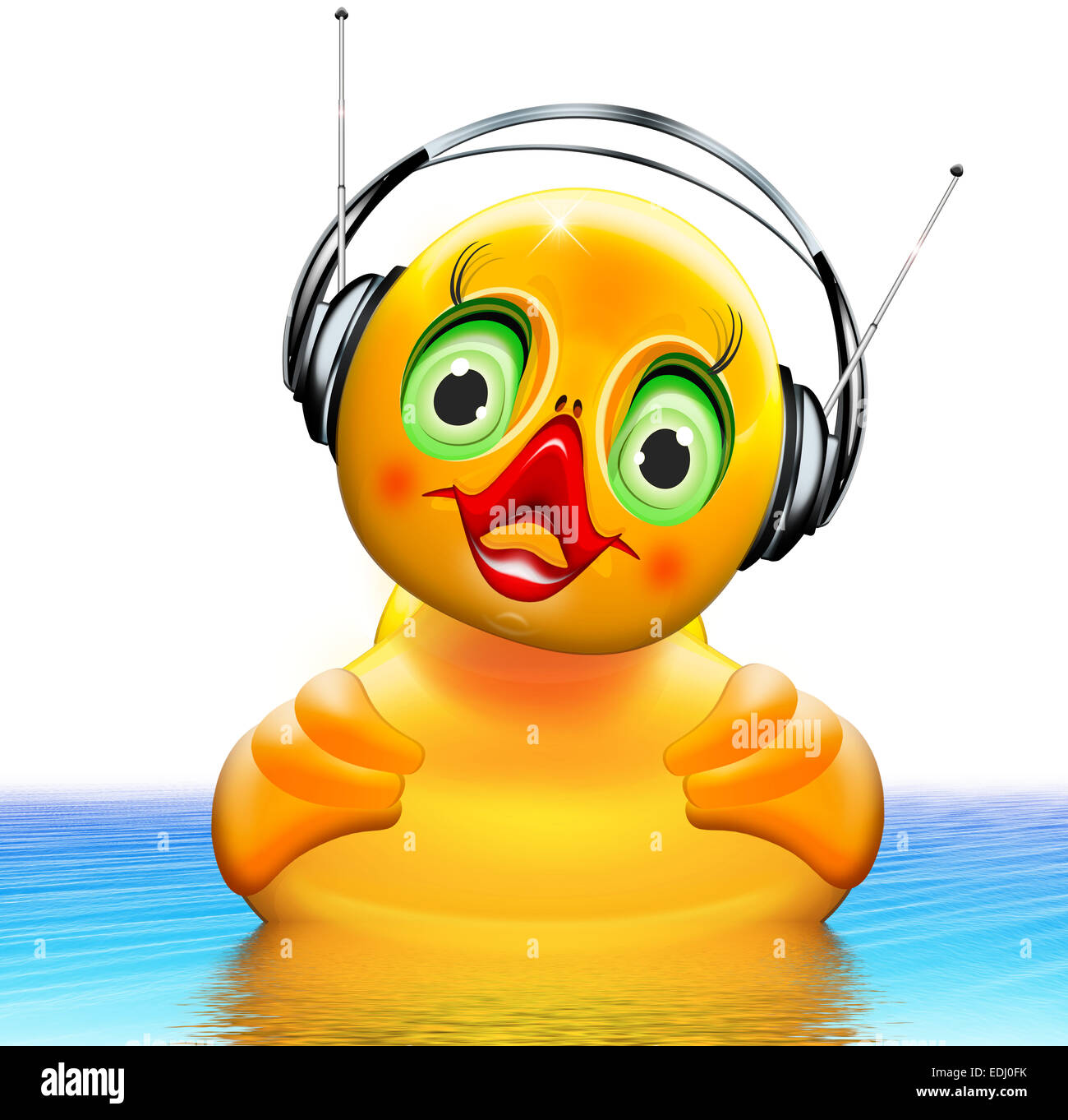 Rubber duck headphones illustration hi-res stock photography and images