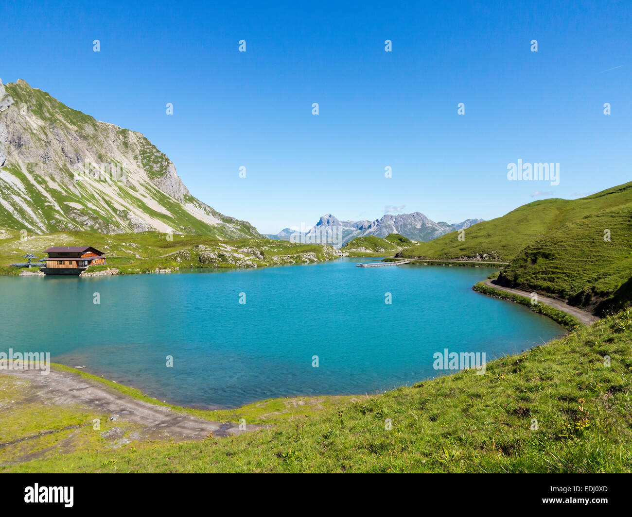 Zürser See lake, Lechtal Alps, Zürs, Lechtal valley, Austria Stock Photo