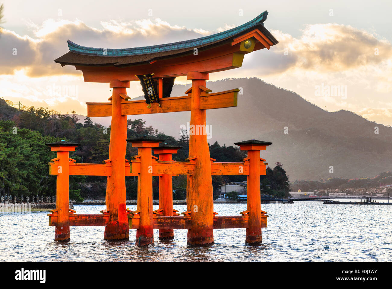 Miyajima, The  famous Floating Torii gate, Japan. Stock Photo