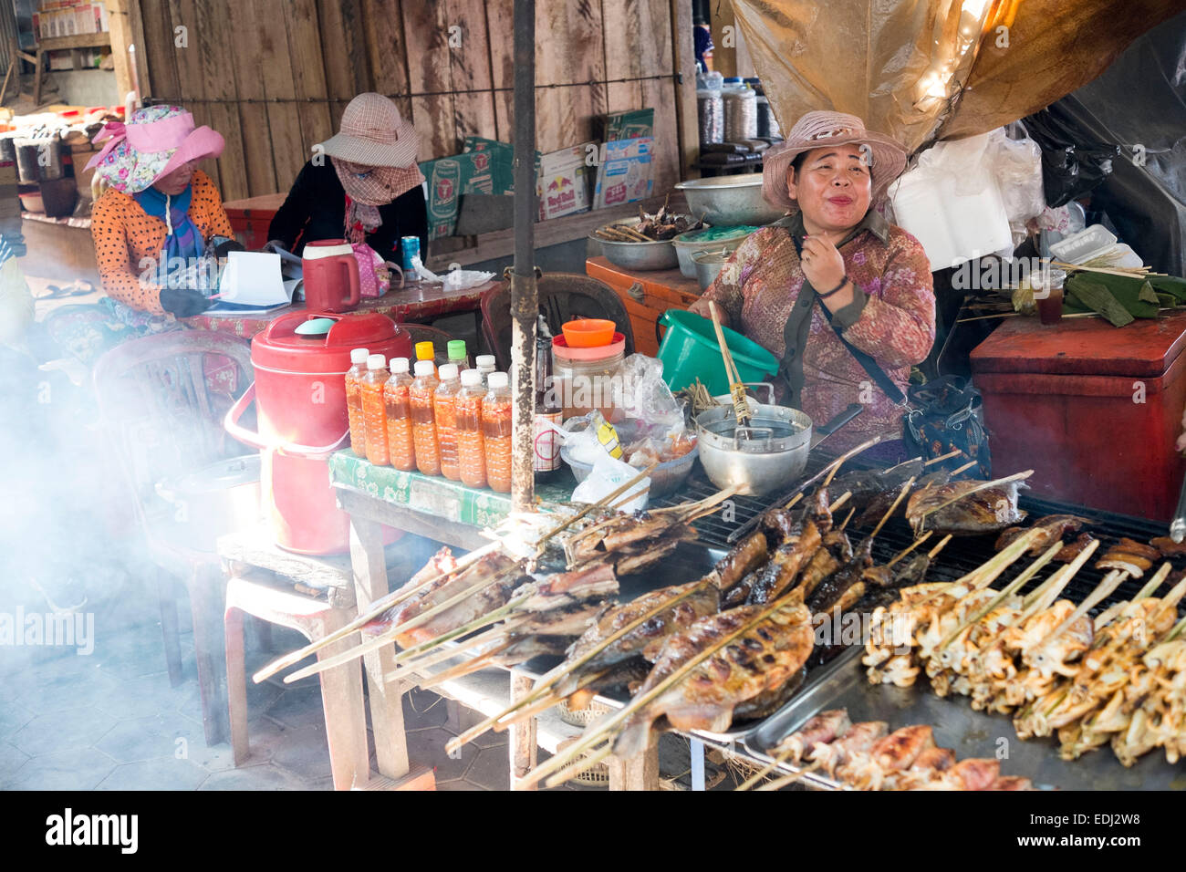 The Crab Market  in Kep, Cambodia Stock Photo