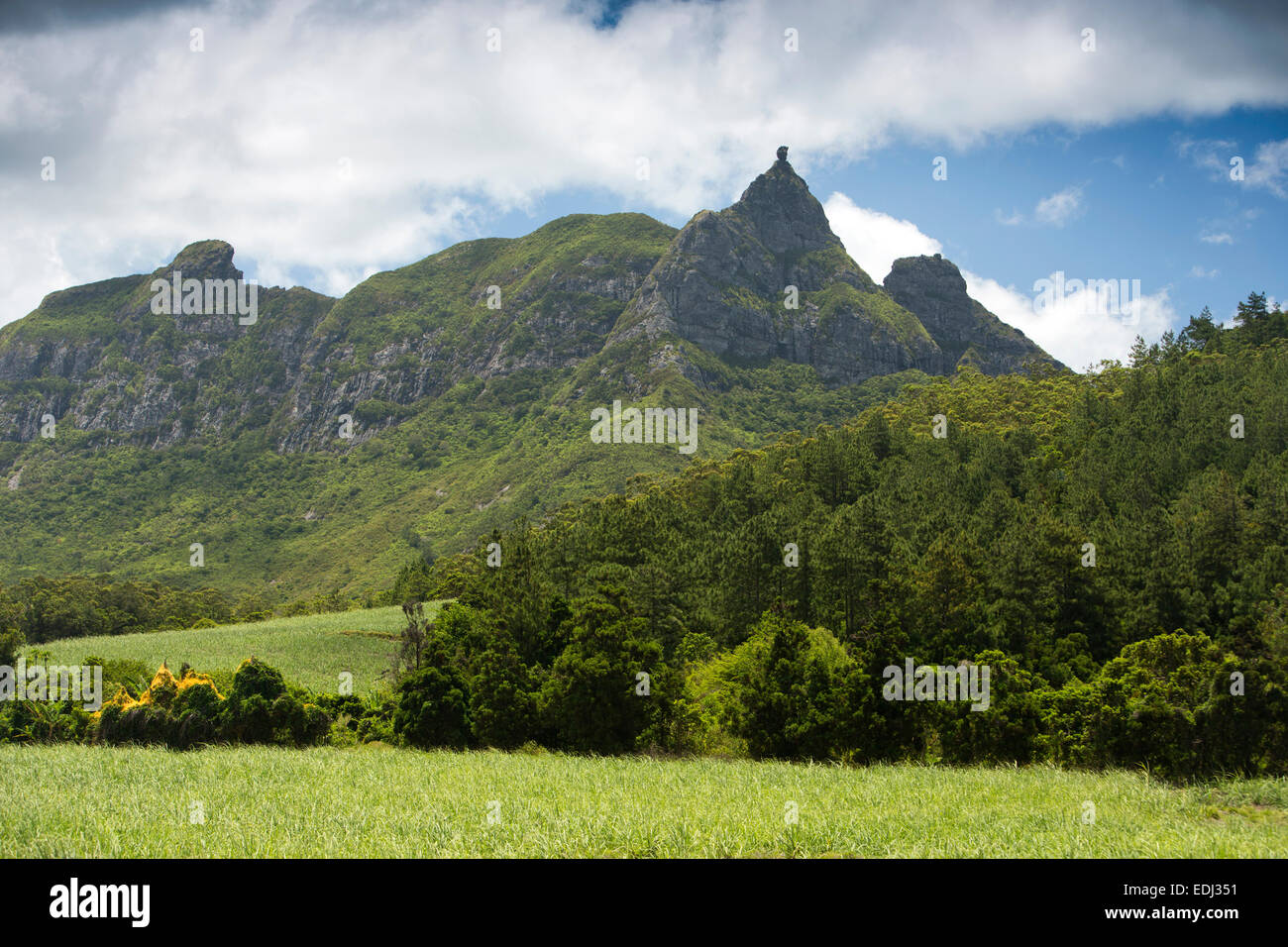 Mauritius, Kipailles, Mount Pieter Both, and montagne Deux Mamelles Stock Photo