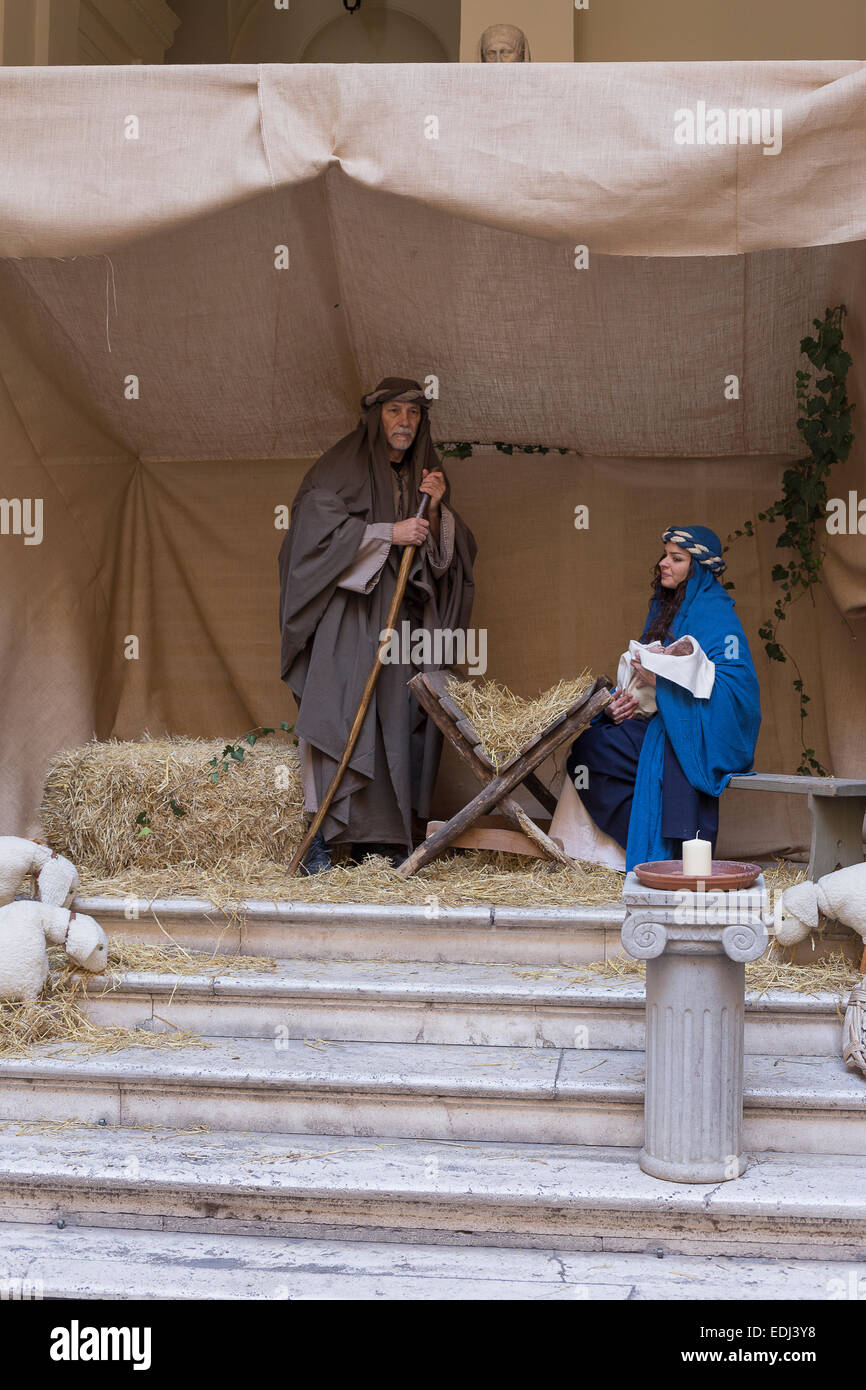 Crib, nativity scene Stock Photo Alamy