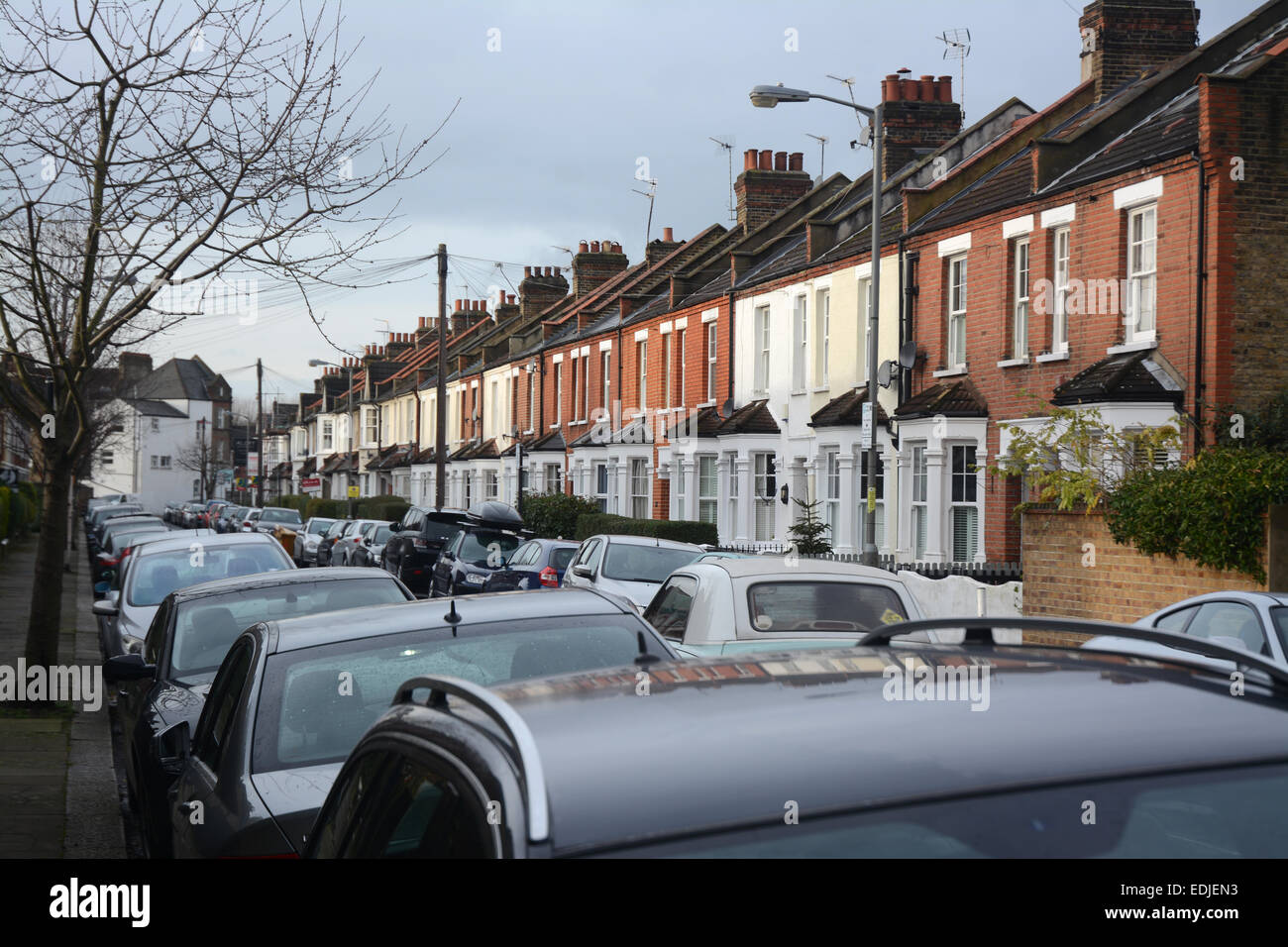 Isis Street in Earlsfield, South West London is lined with millionpound properties Stock Photo