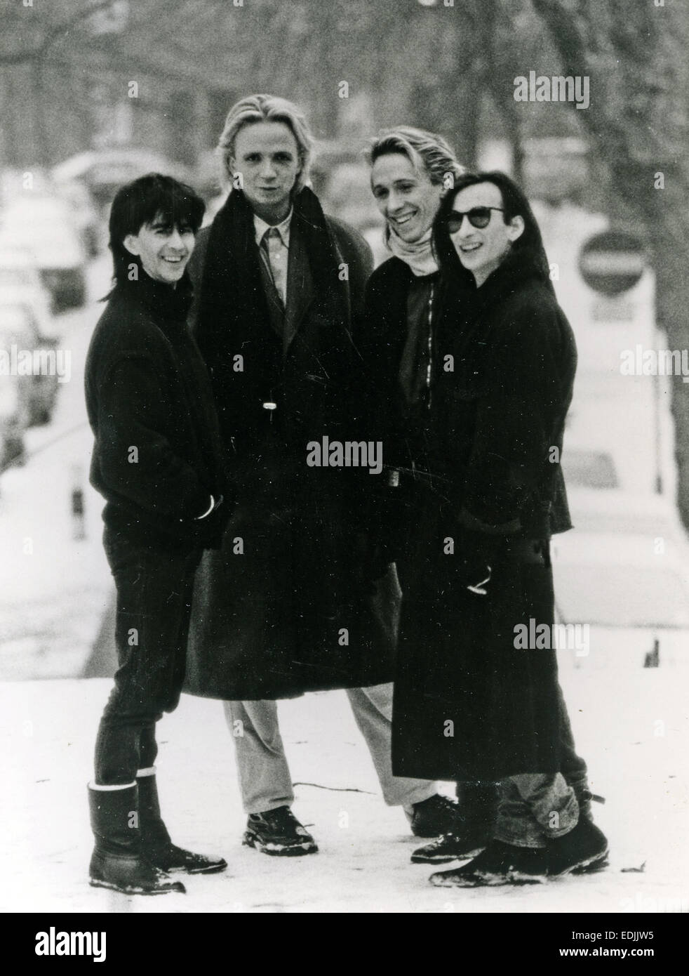 IMMACULATE FOOLS Promotional photo of English pop group in January 1985 Stock Photo