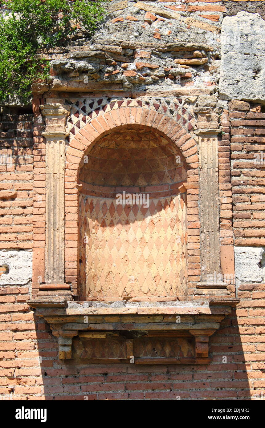 Alcove for statue in Ostia Antica, the old Harbour of Rome, Italy Stock Photo