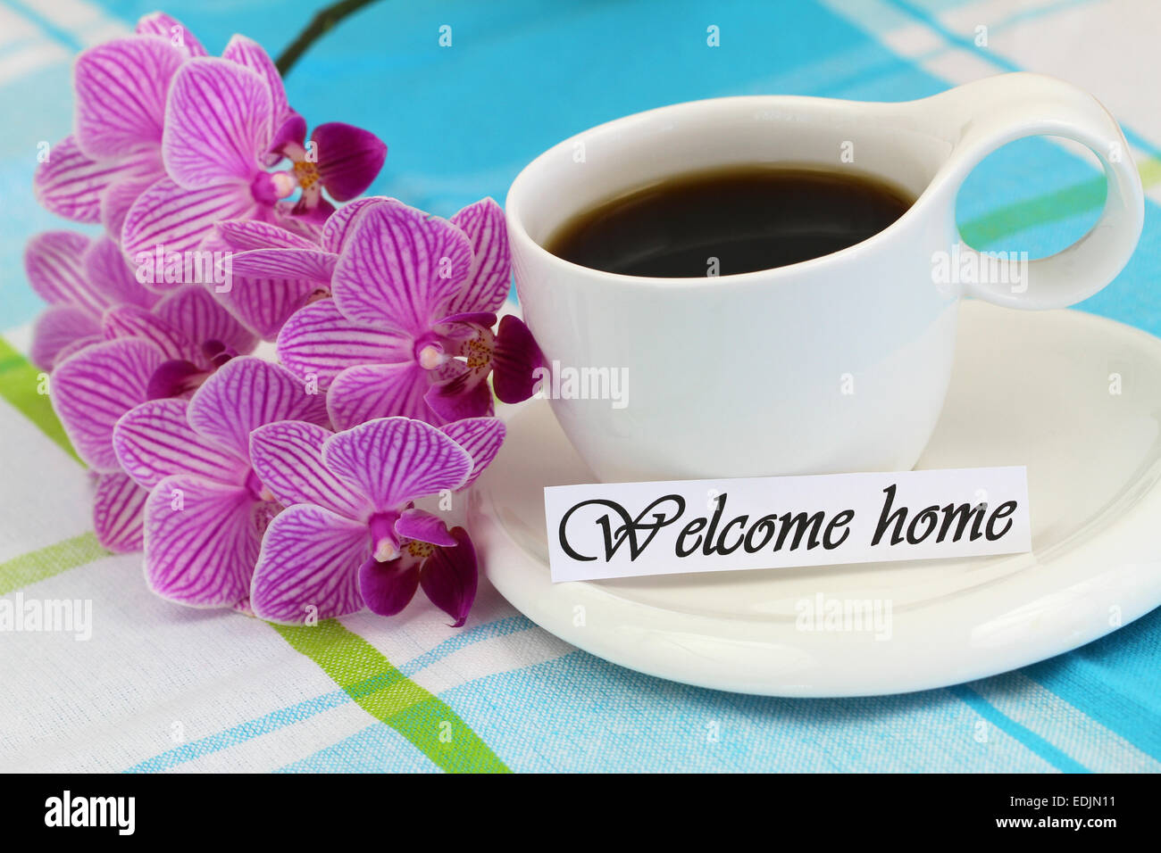 Welcome home coffee flower hi-res stock photography and images - Alamy
