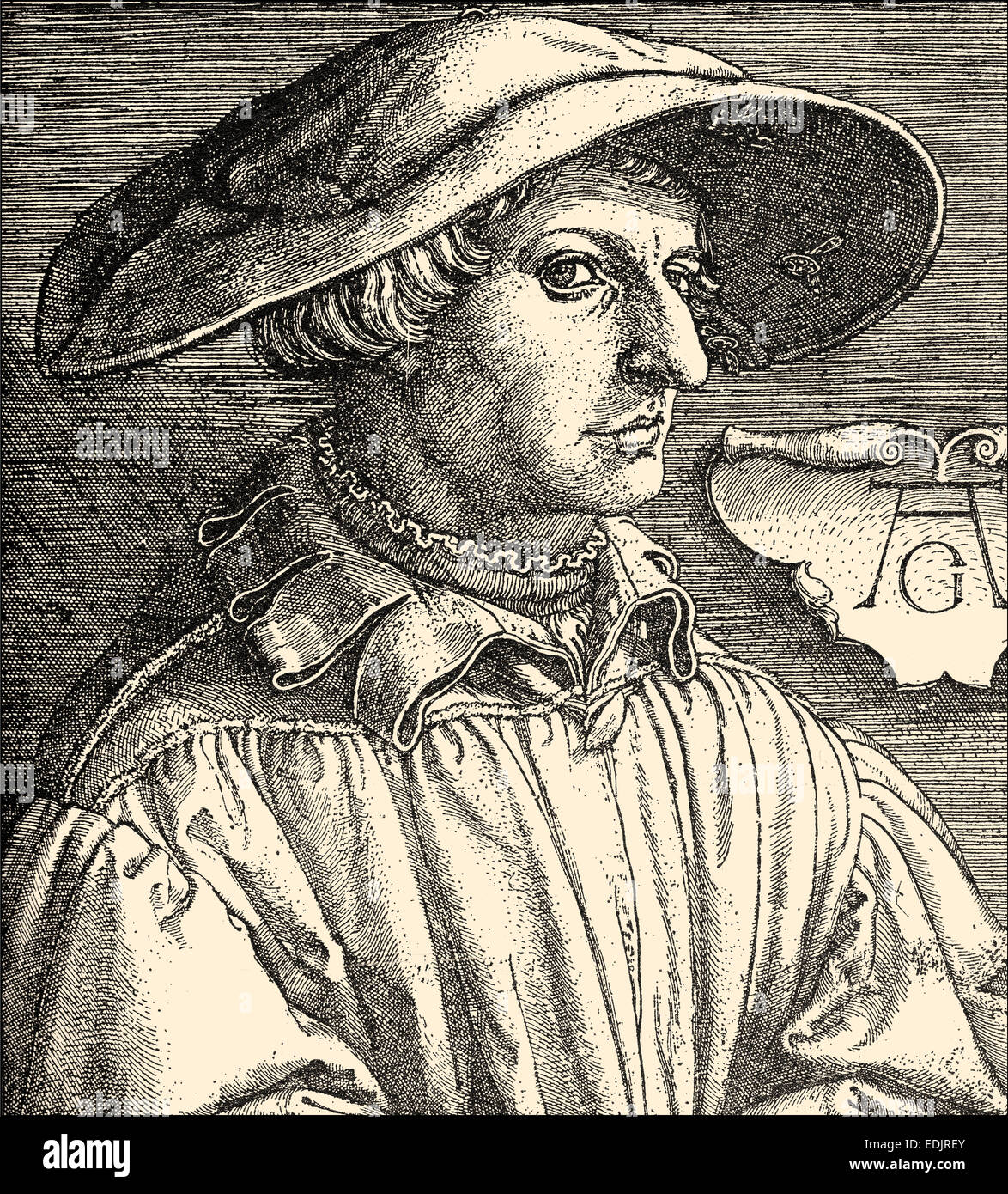 Heinrich Aldegrever or Aldegraf, 1502 - 1561, a German painter and engraver, Stock Photo